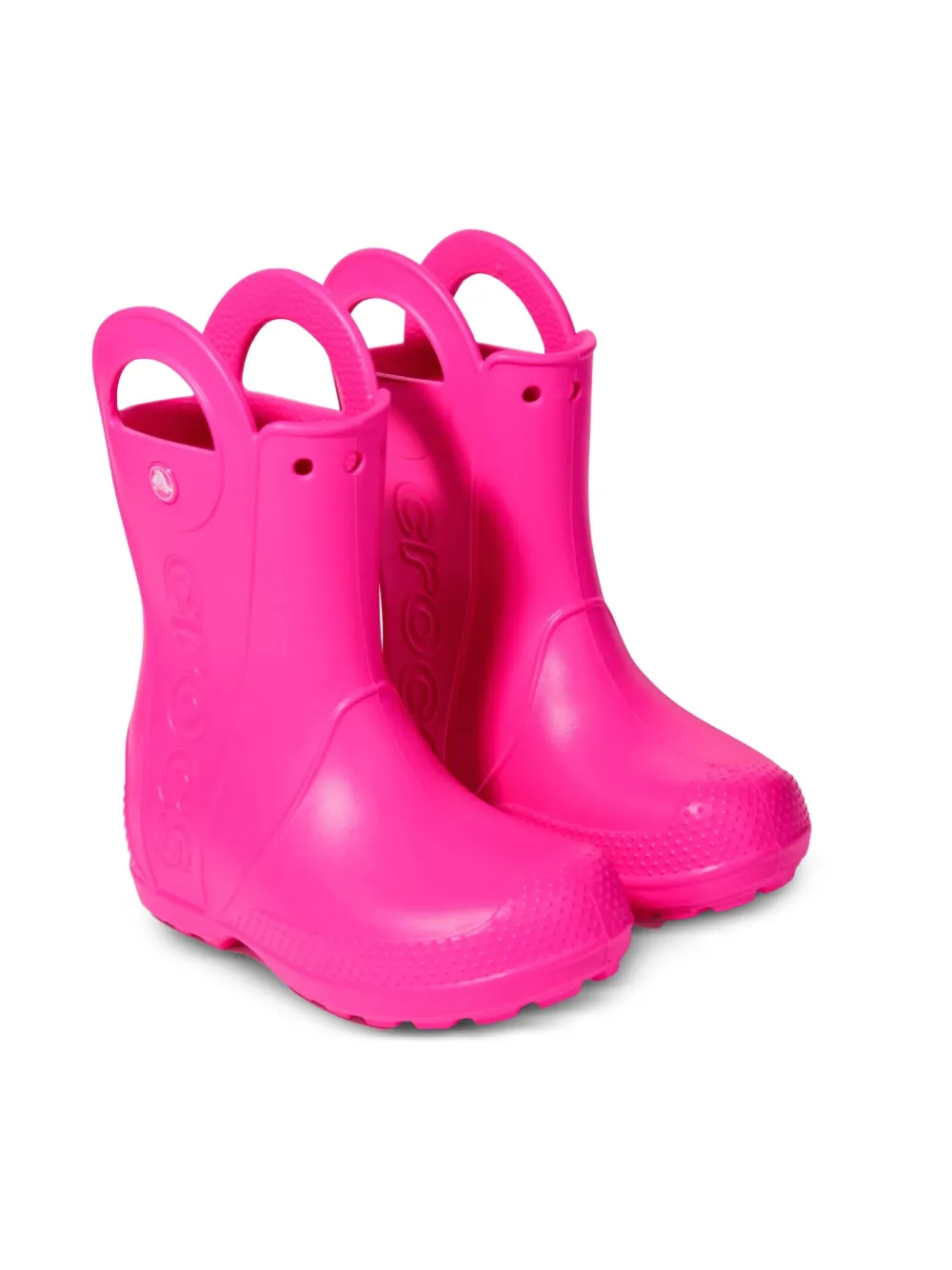 Crocs Kids logo-detail handle boots - Pink