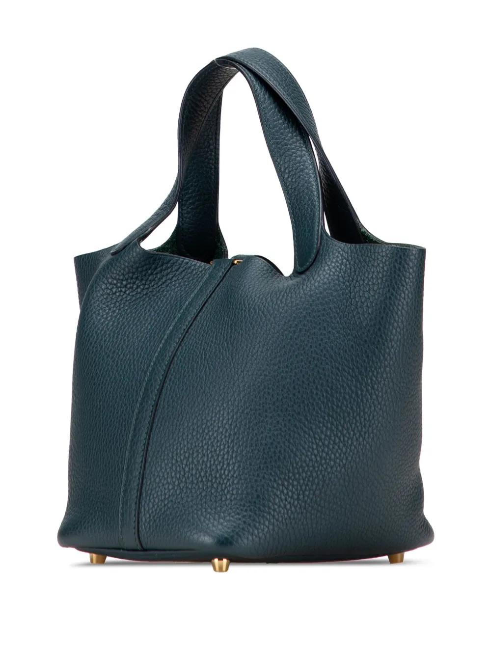 Pre-owned Hermes 2021 Clemence Picotin Lock 18 Handbag In Green