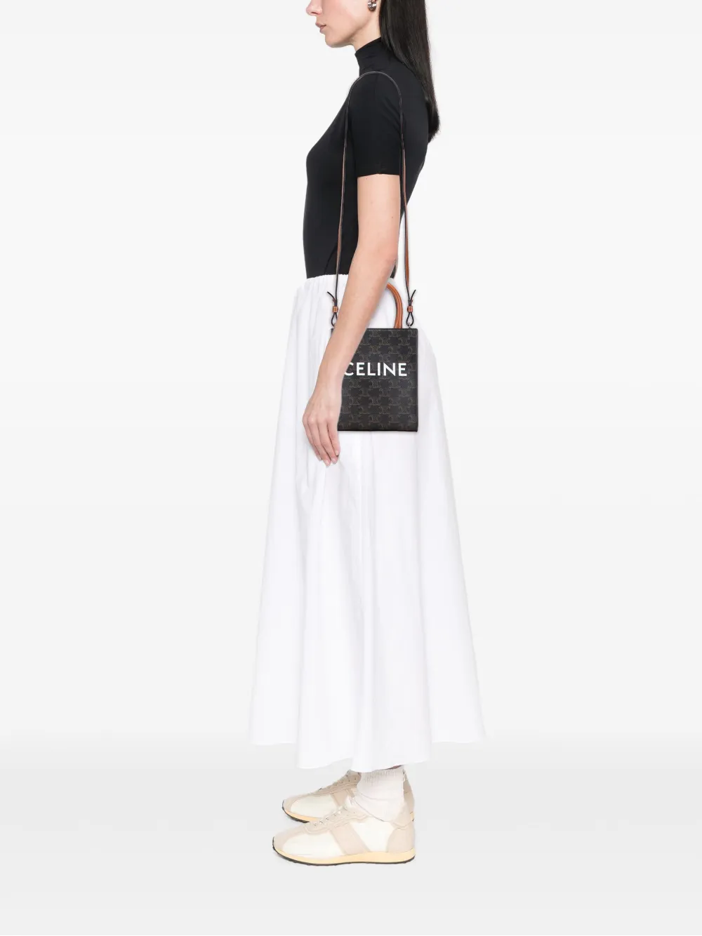 Celine Pre-Owned 2000-2025 Mini Triomphe Coated Canvas Vertical Cabas satchel | Pre-Owned | Image 2