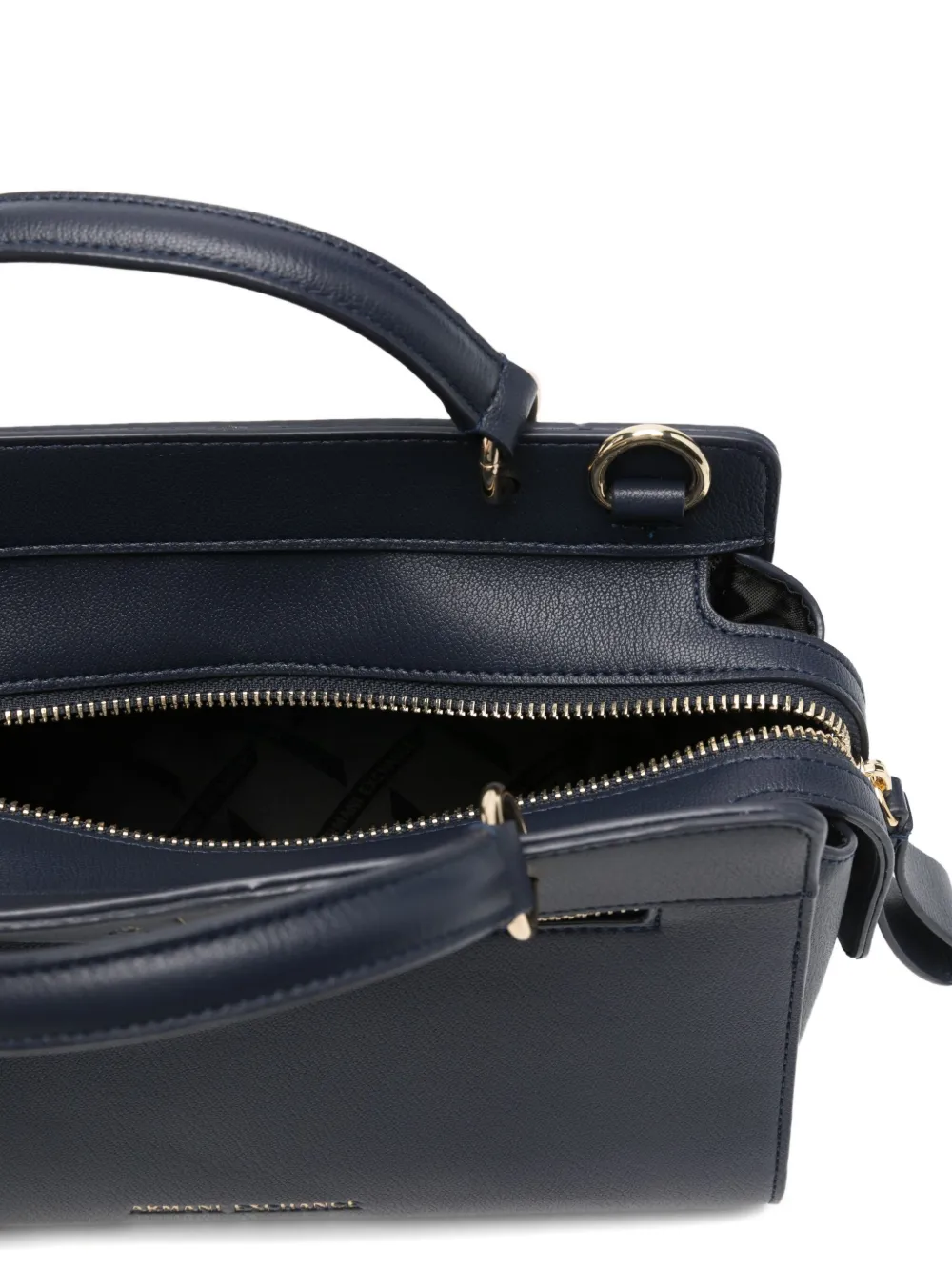 Armani Exchange Leren boekentas met ritssluiting Blauw