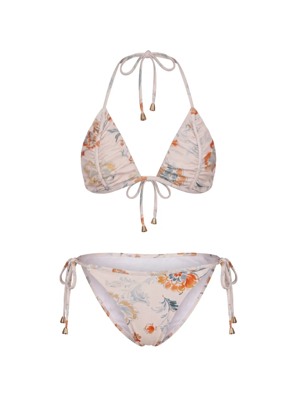 Kristina Ti floral-print ruffled bikini - Rosa