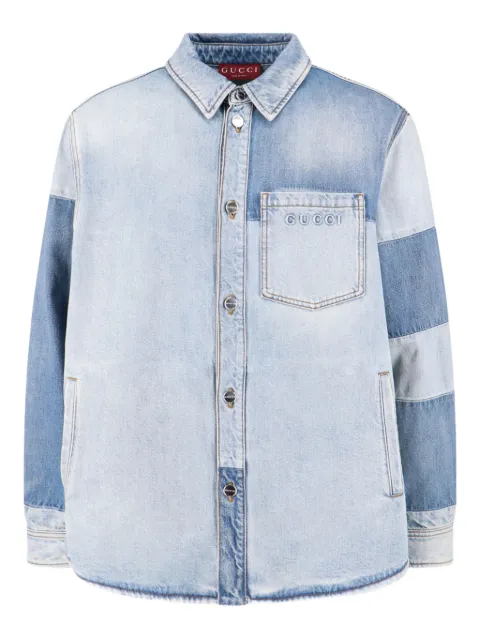 Gucci camisa de mezclilla con motivo GG en jacquard
