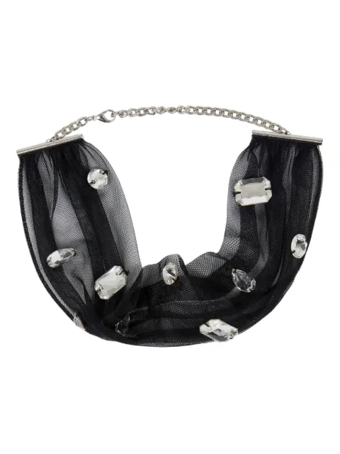 David Koma crystal-embellished tulle choker