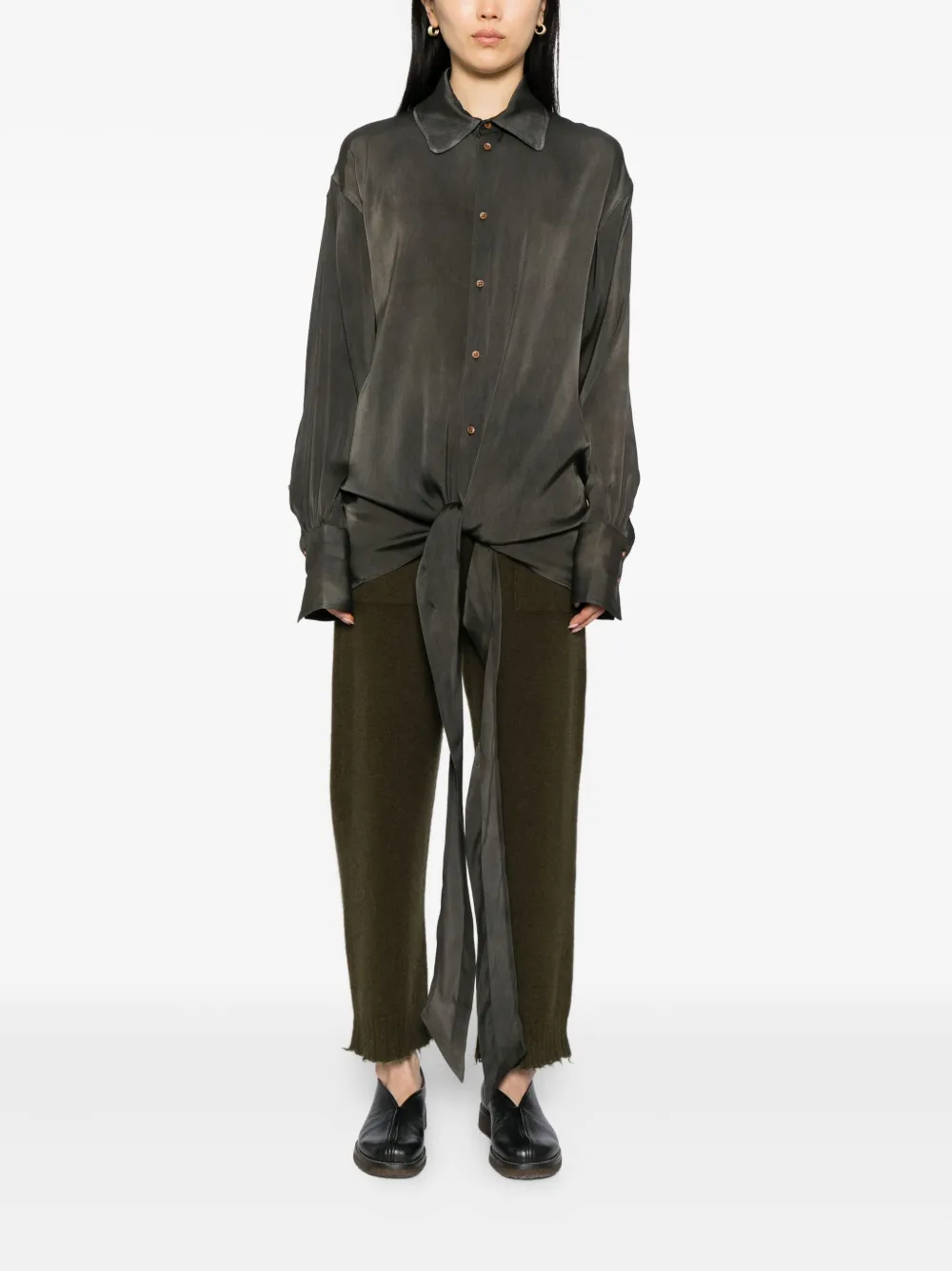 Uma Wang Kasjmier broek - Groen