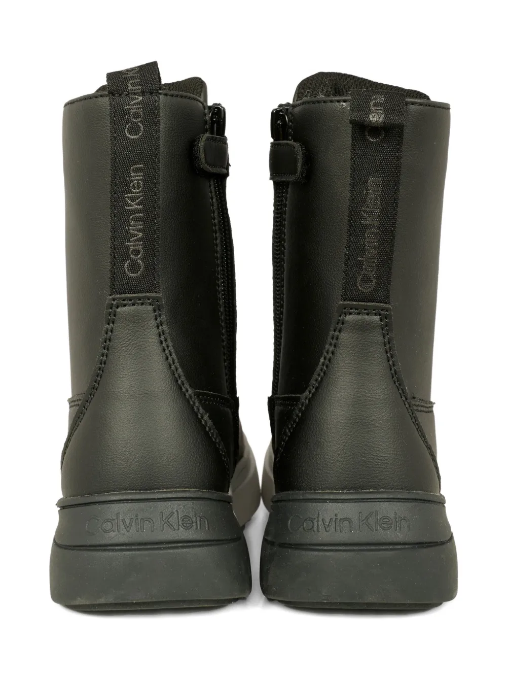 Calvin Klein Kids lace-up zip boots Zwart