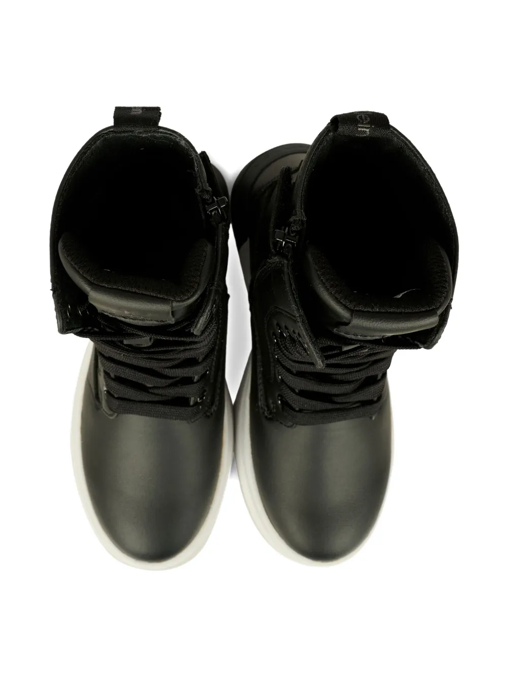 Calvin Klein Kids lace-up zip boots Zwart