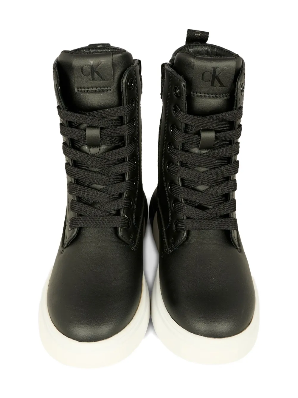 Calvin Klein Kids lace-up zip boots Zwart