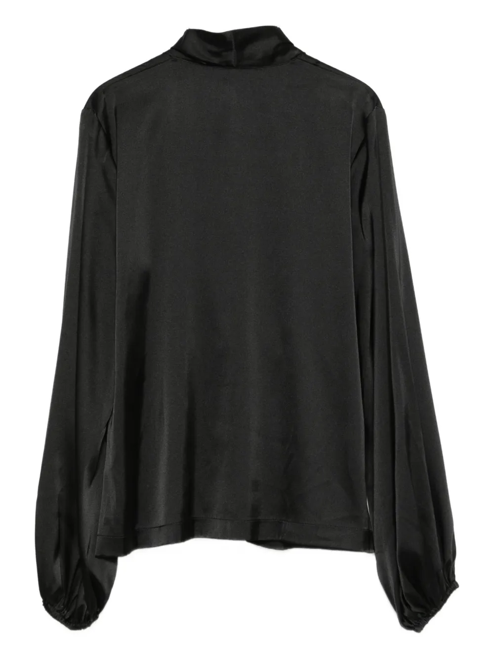 D Exterior Twisted Buttoned Blouse In Black