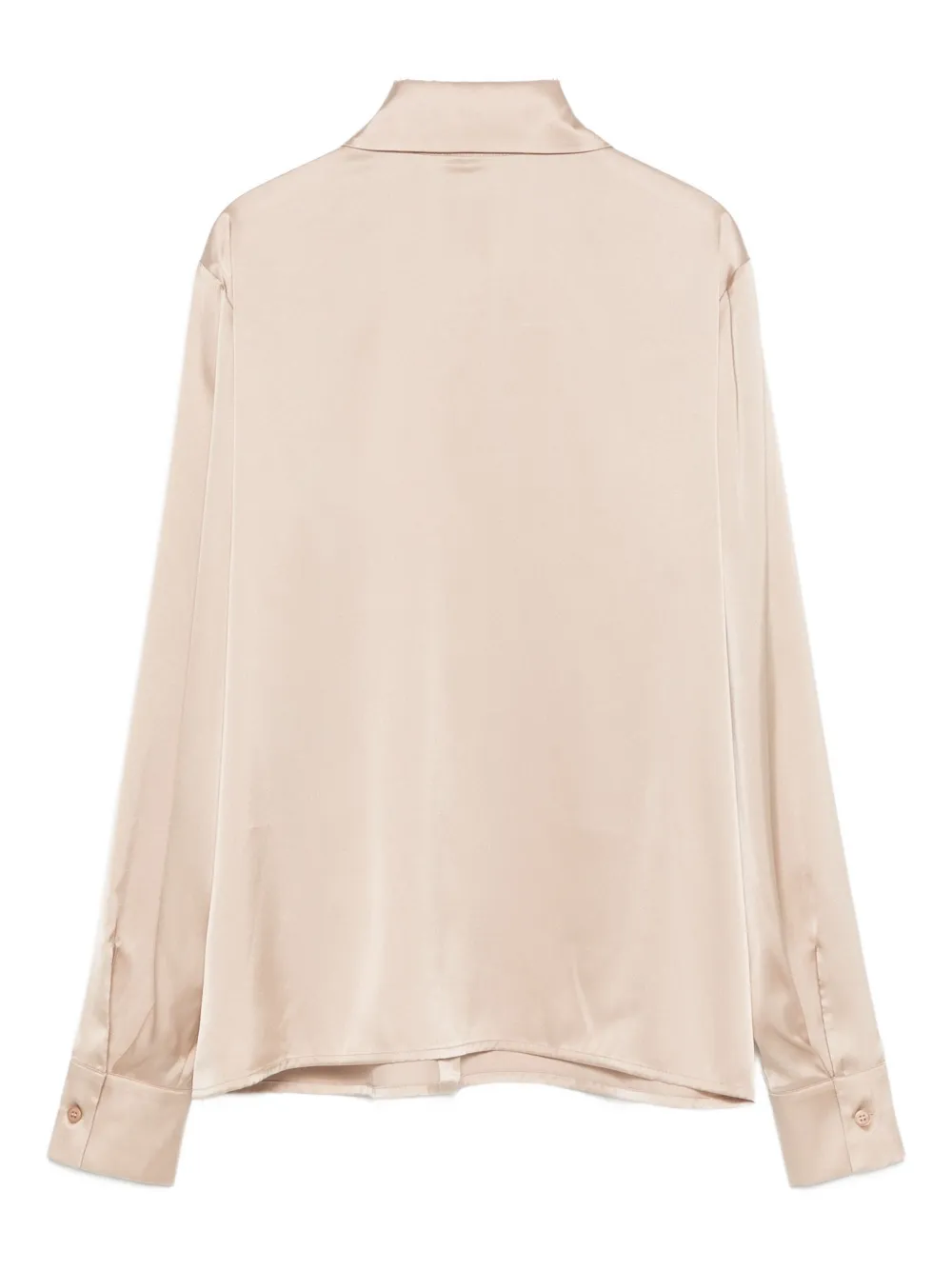 D.Exterior classic-collar satin shirt - Beige