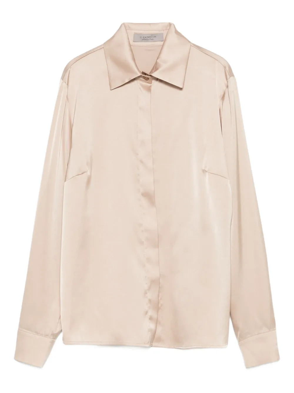 D.Exterior ポインテッドカラー サテンシャツ - ニュートラル