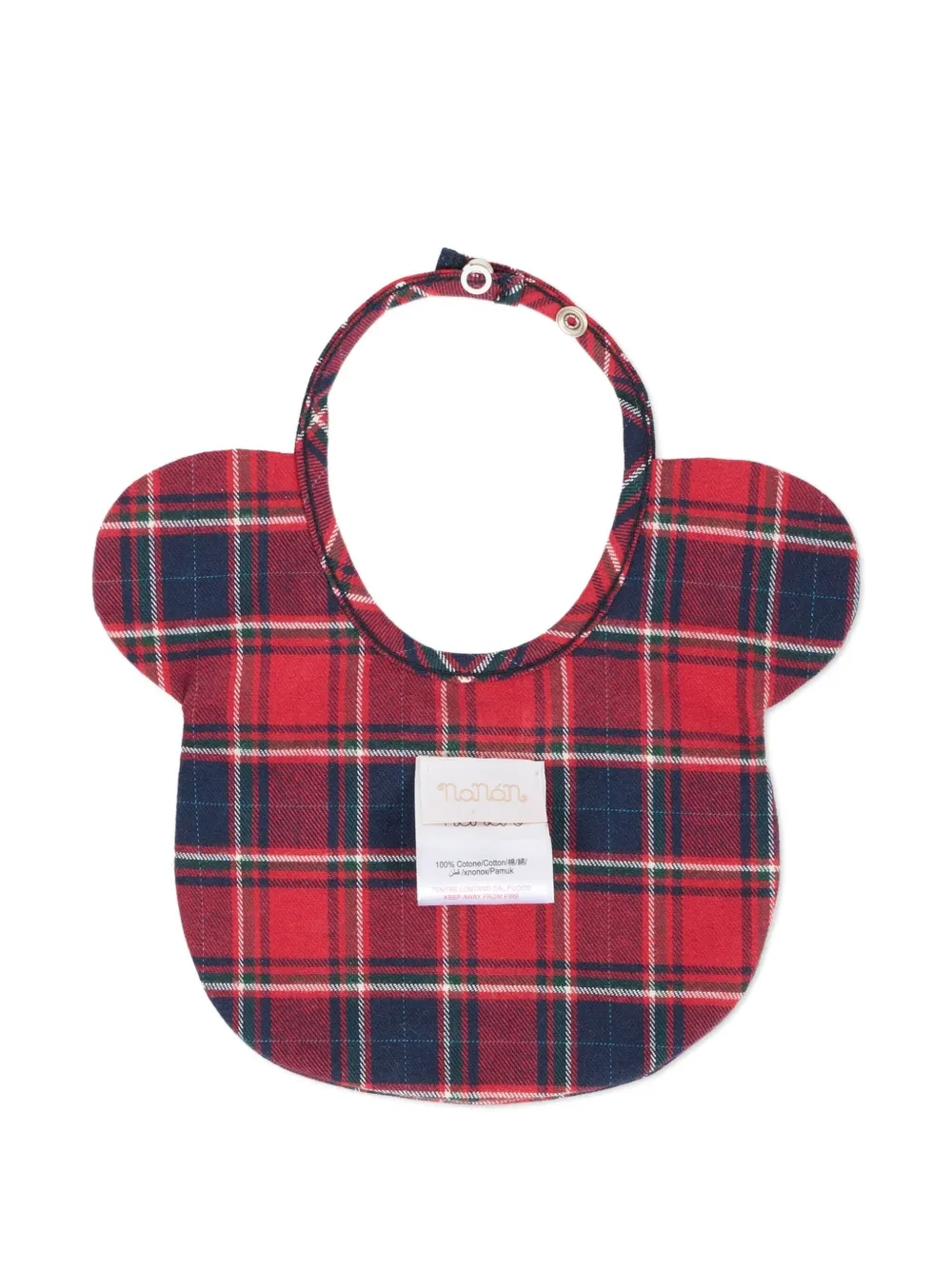 NANAN cotton tartan bib - Rood