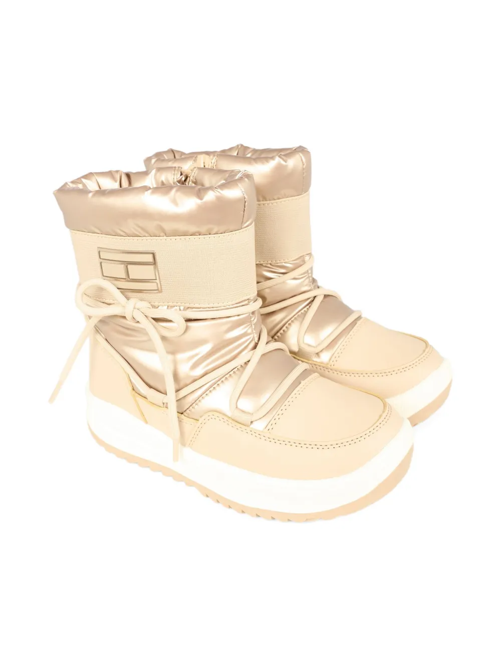 Tommy Hilfiger Junior Logo-motif Snow Boots In Neutral
