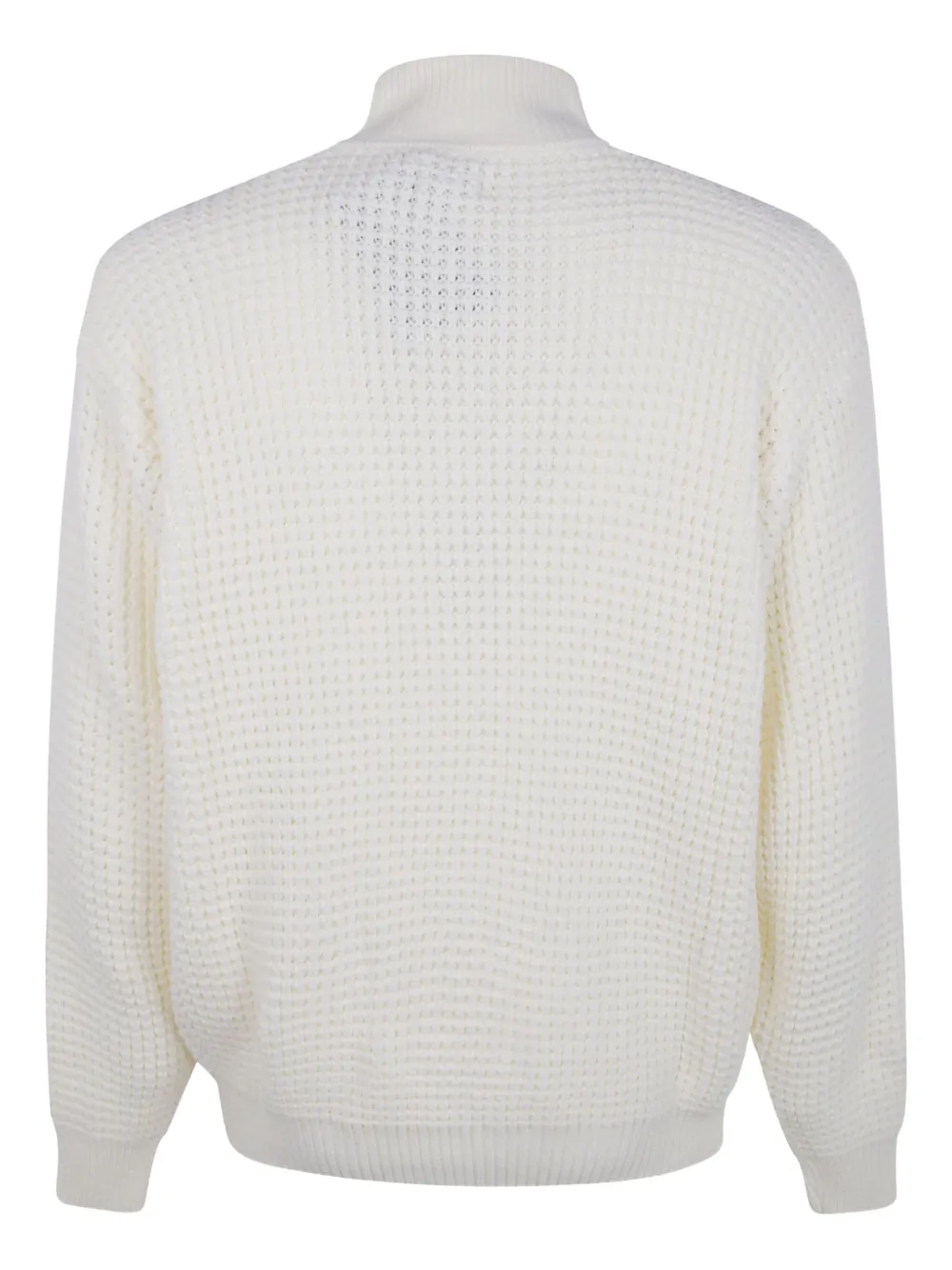 Family First Wafelgebreid vest met rits Wit