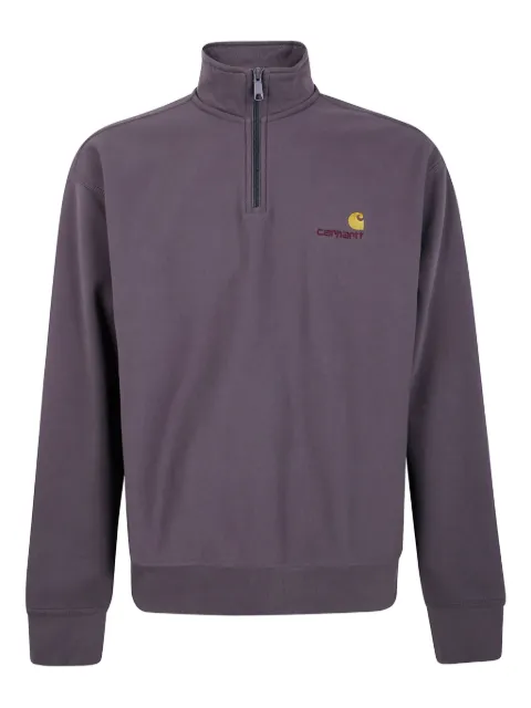 Carhartt WIP Half Zip American Script embroidered sweatshirt