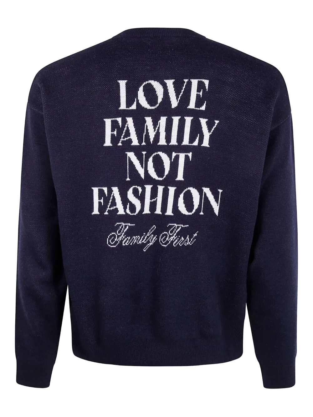Family First crew-neck knitted sweater - Blauw