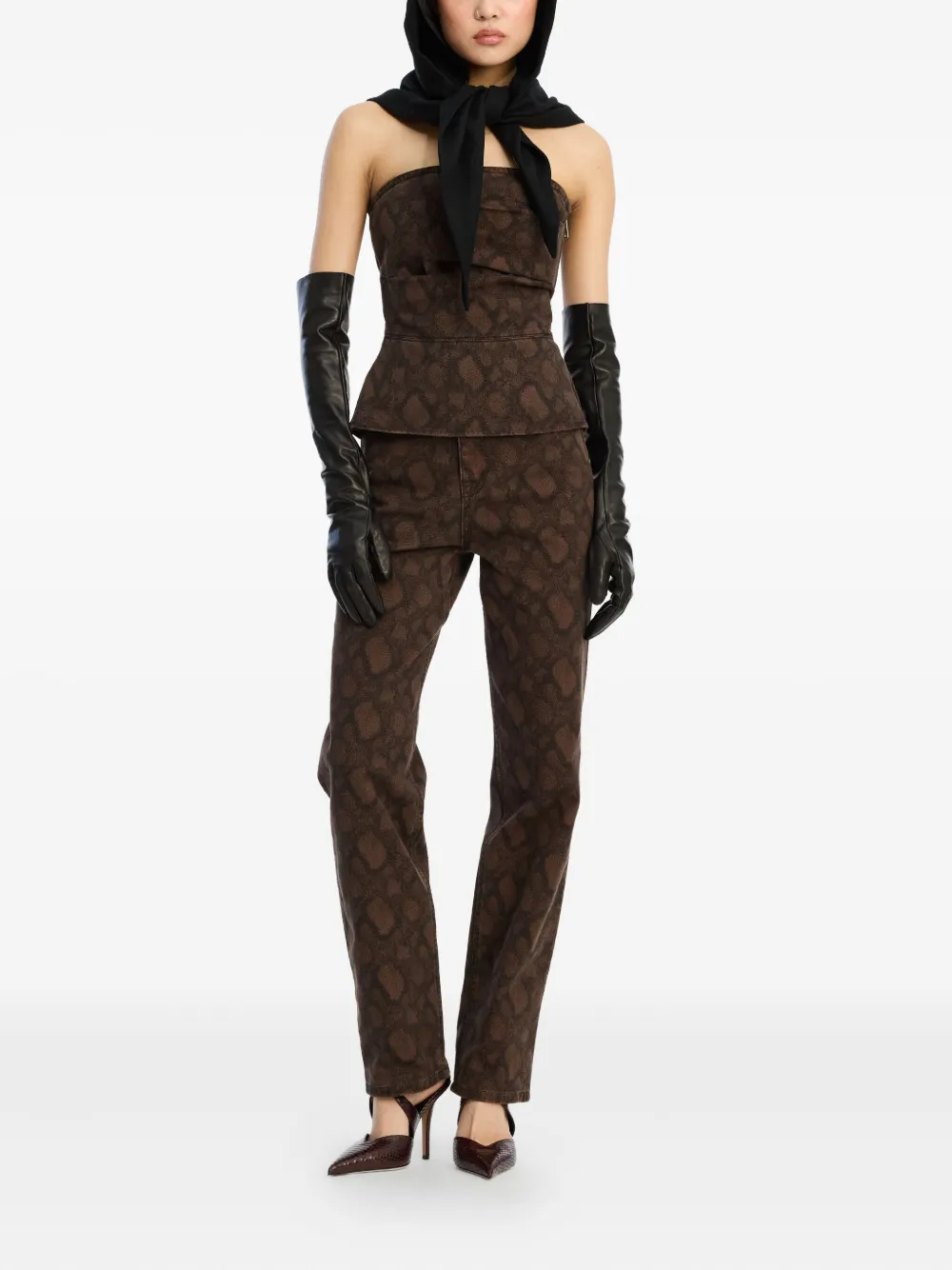 ROTATE BIRGER CHRISTENSEN Jeans met print Bruin