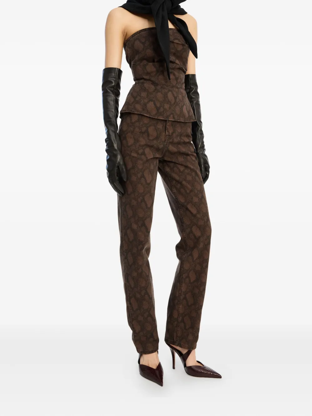 ROTATE BIRGER CHRISTENSEN Jeans met print Bruin