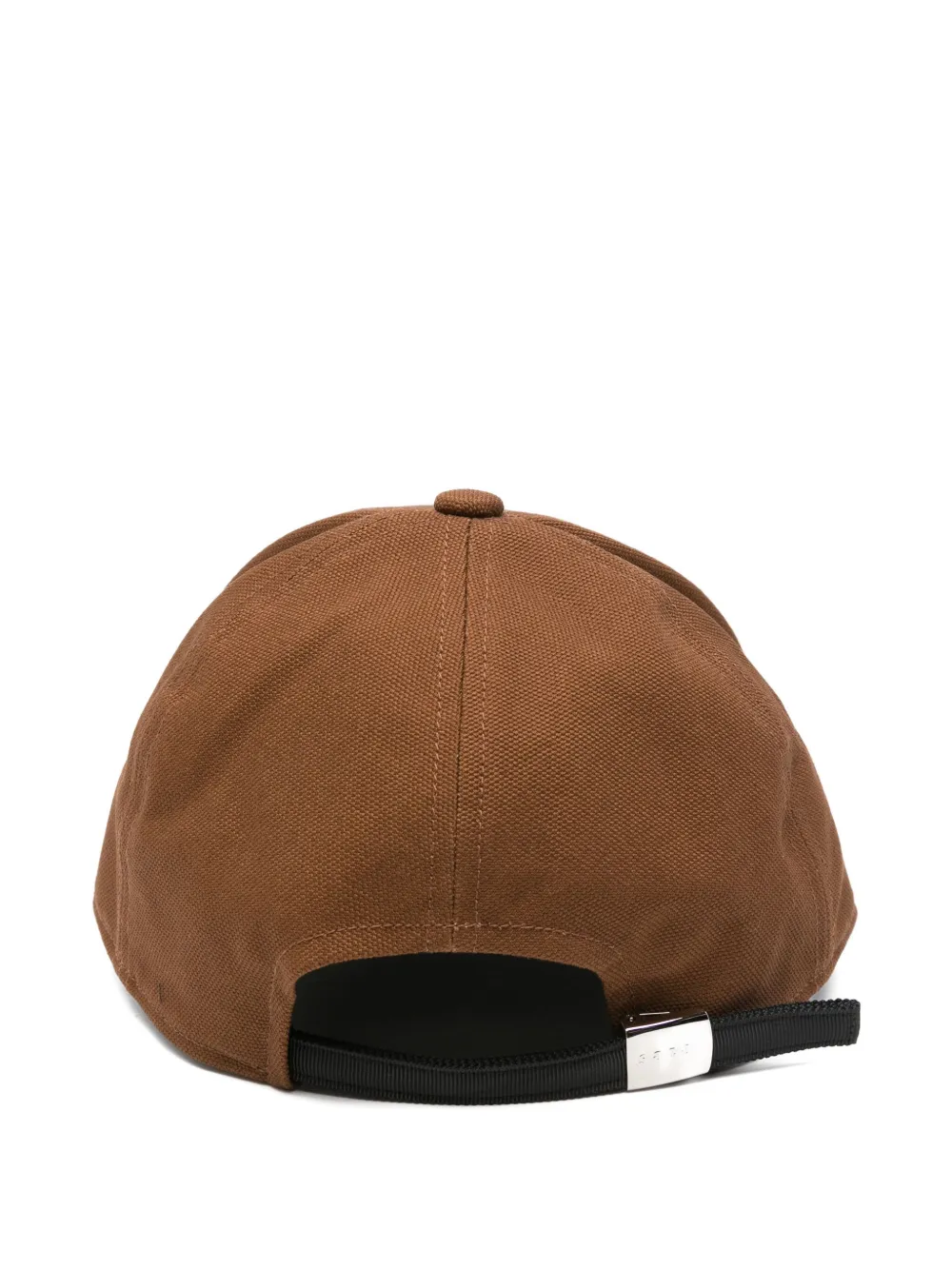 Sacai Logo-patch Cap In Brown
