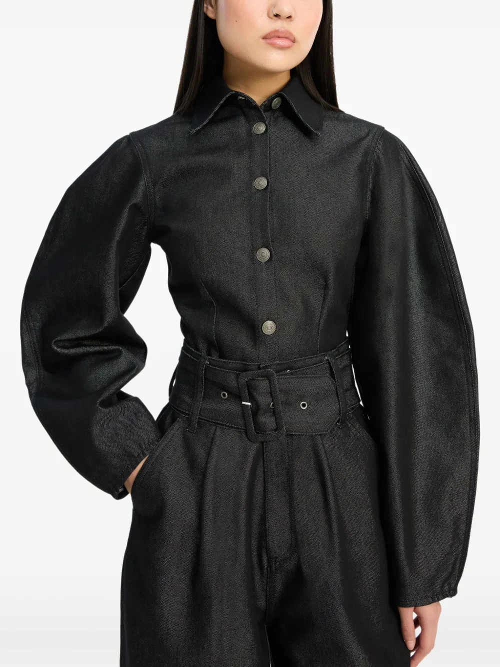 ROTATE BIRGER CHRISTENSEN Blouse met pofmouwen Zwart