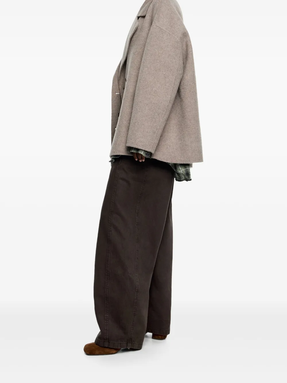 Bimba Y Lola Double-breasted Wool Jacket In Brown