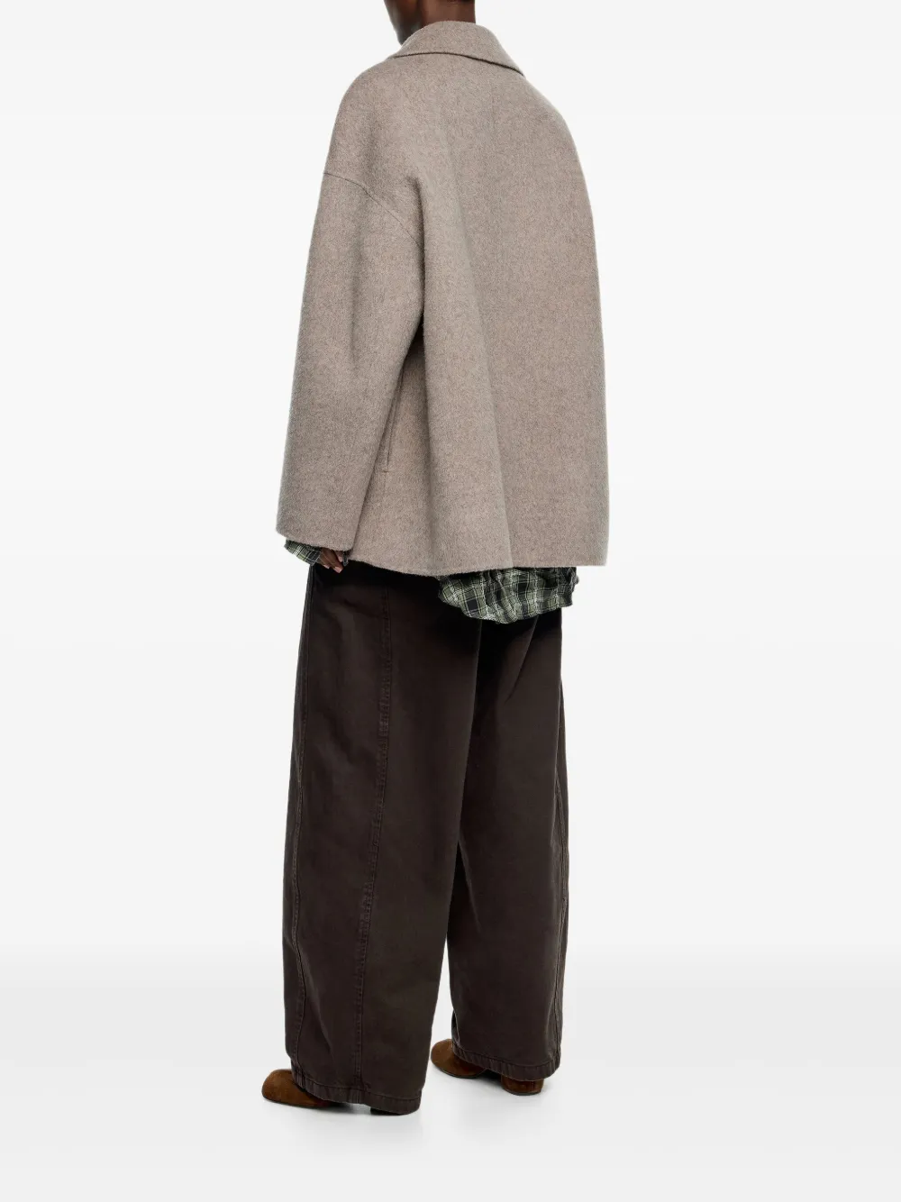Bimba Y Lola Double-breasted Wool Jacket In Brown