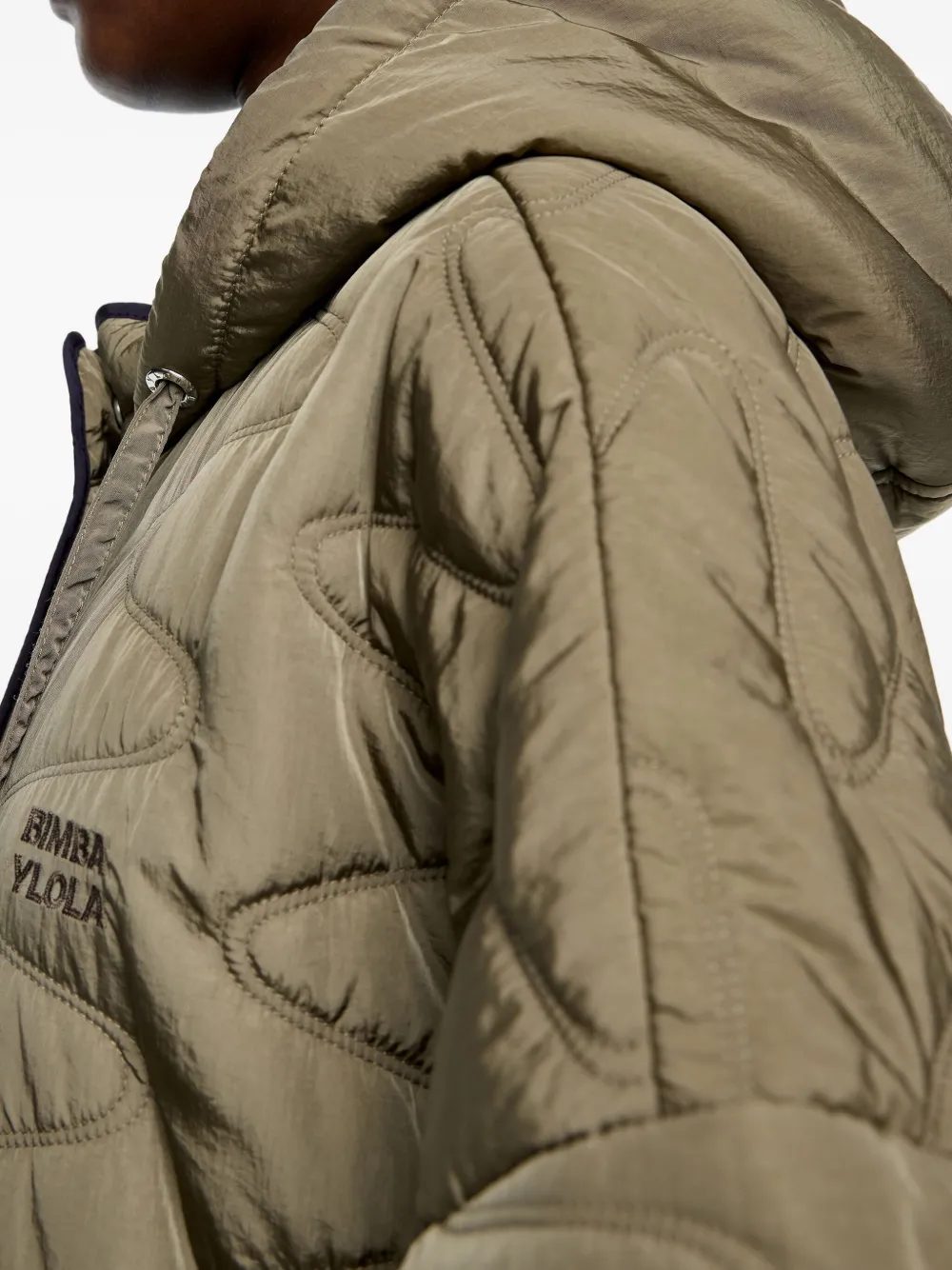 Bimba Y Lola Quilted Hooded Jacket In Black