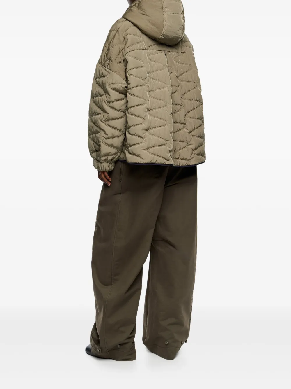 Bimba Y Lola Quilted Hooded Jacket In Black