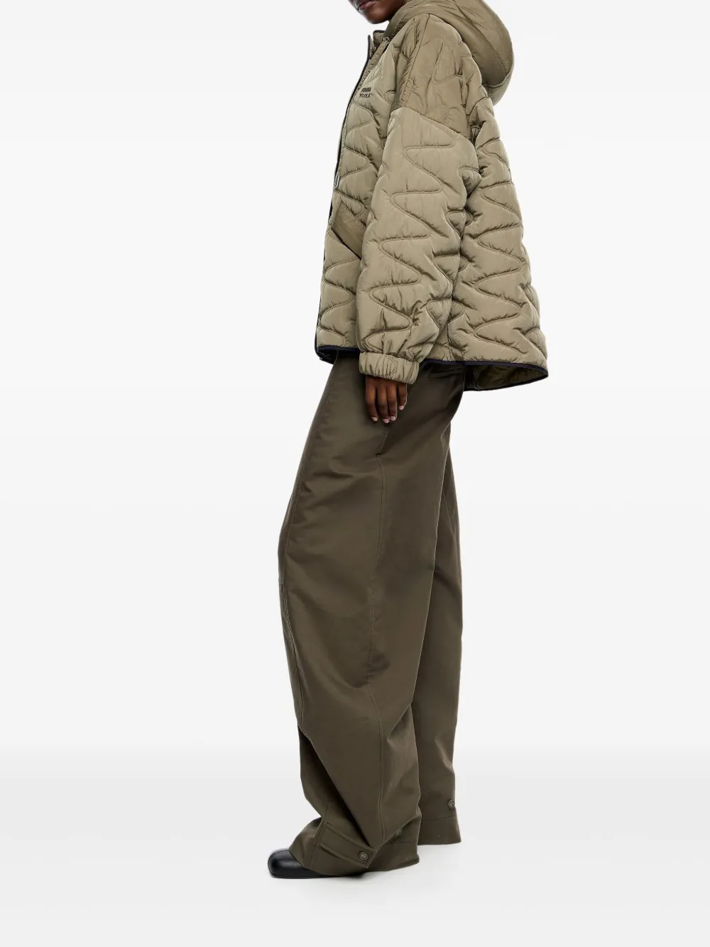 Bimba Y Lola Quilted Hooded Jacket In Black