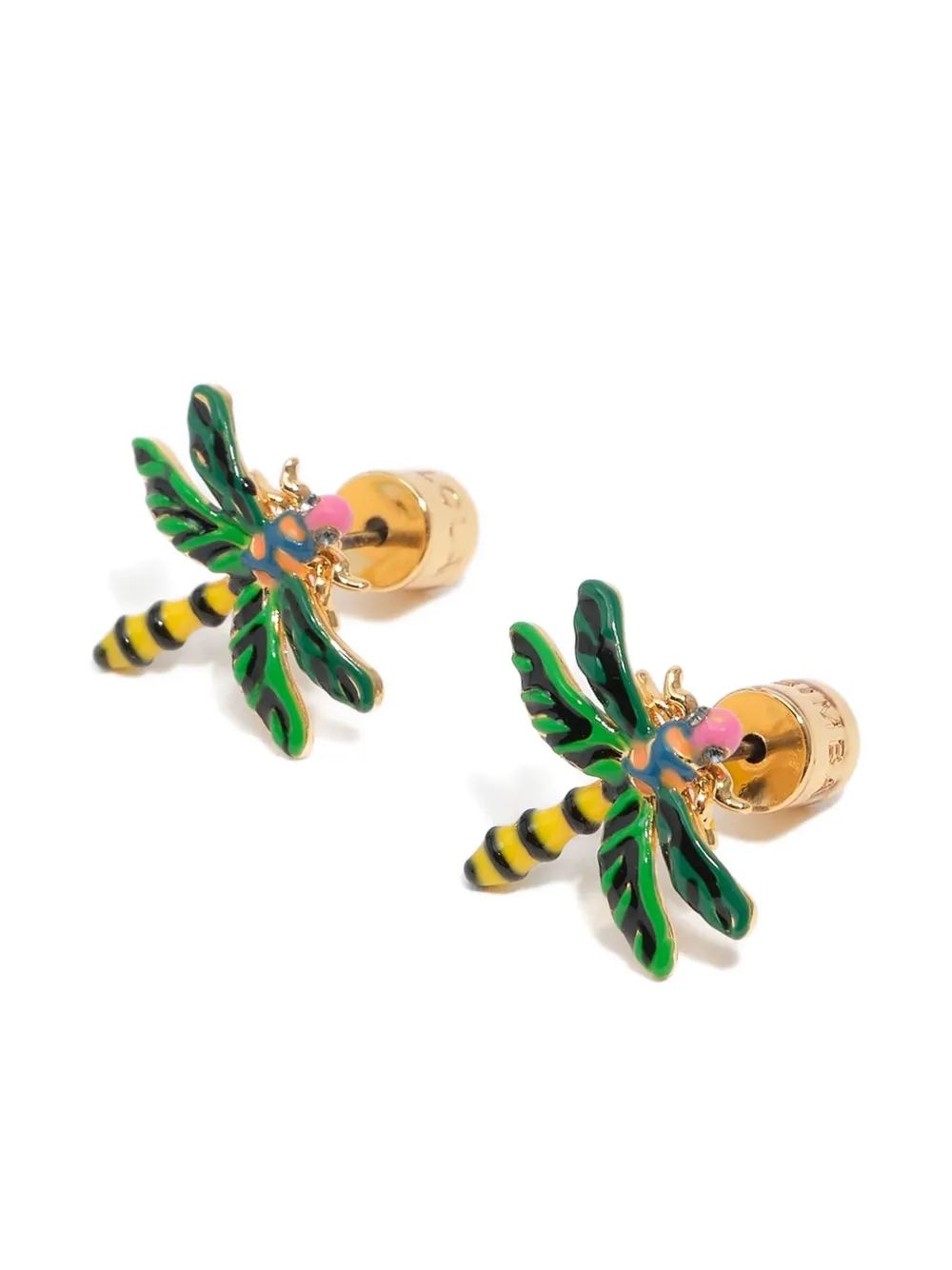Bimba Y Lola Dragonfly-shape Earrings In Green