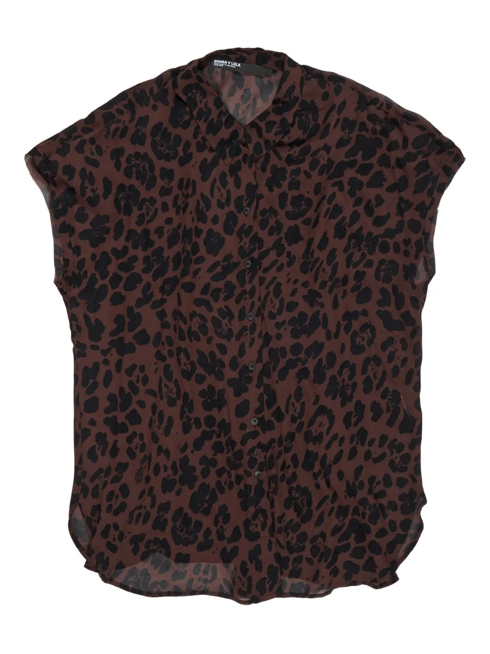 Bimba Y Lola Leopard-pattern Buttoned Shirt In Brown