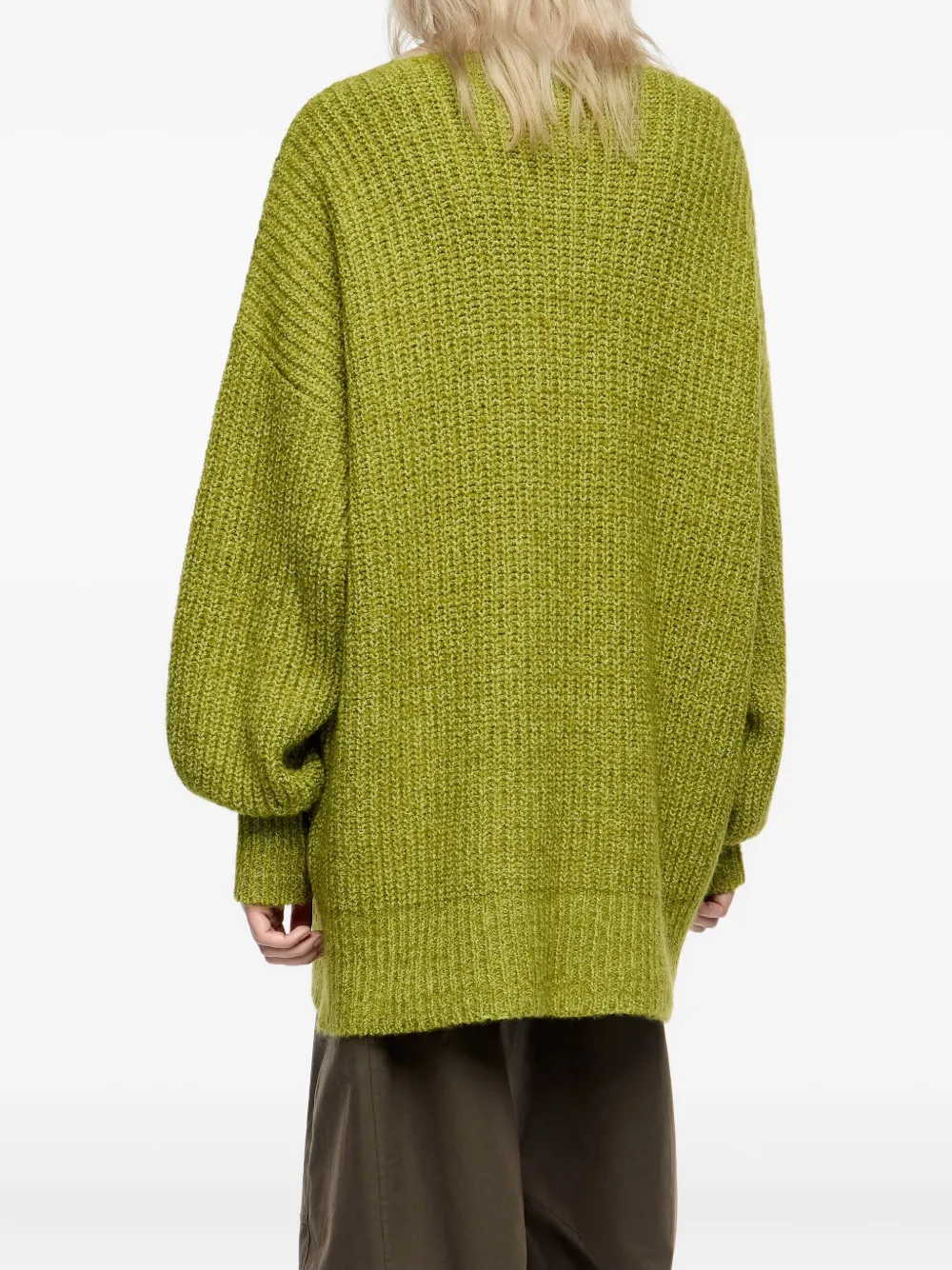 Bimba Y Lola Lace V-neck Sweater In Green