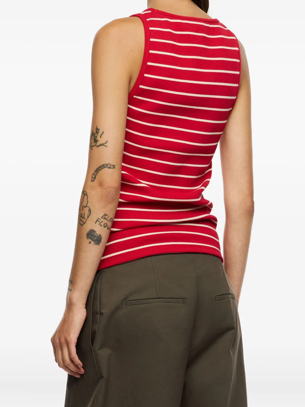 Bimba Y Lola Striped-print Tank Top In Red