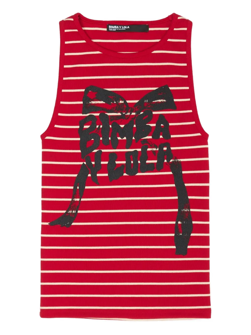 Bimba Y Lola Striped-print Tank Top In Red