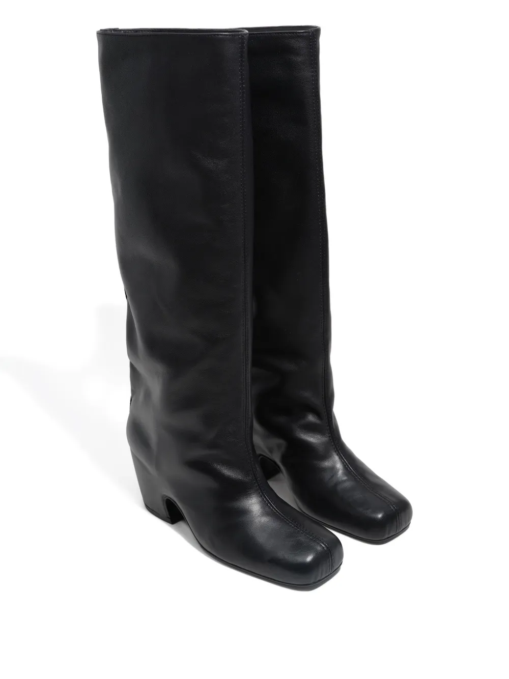 Bimba Y Lola 55mm Square-toe Leather Boots In Black