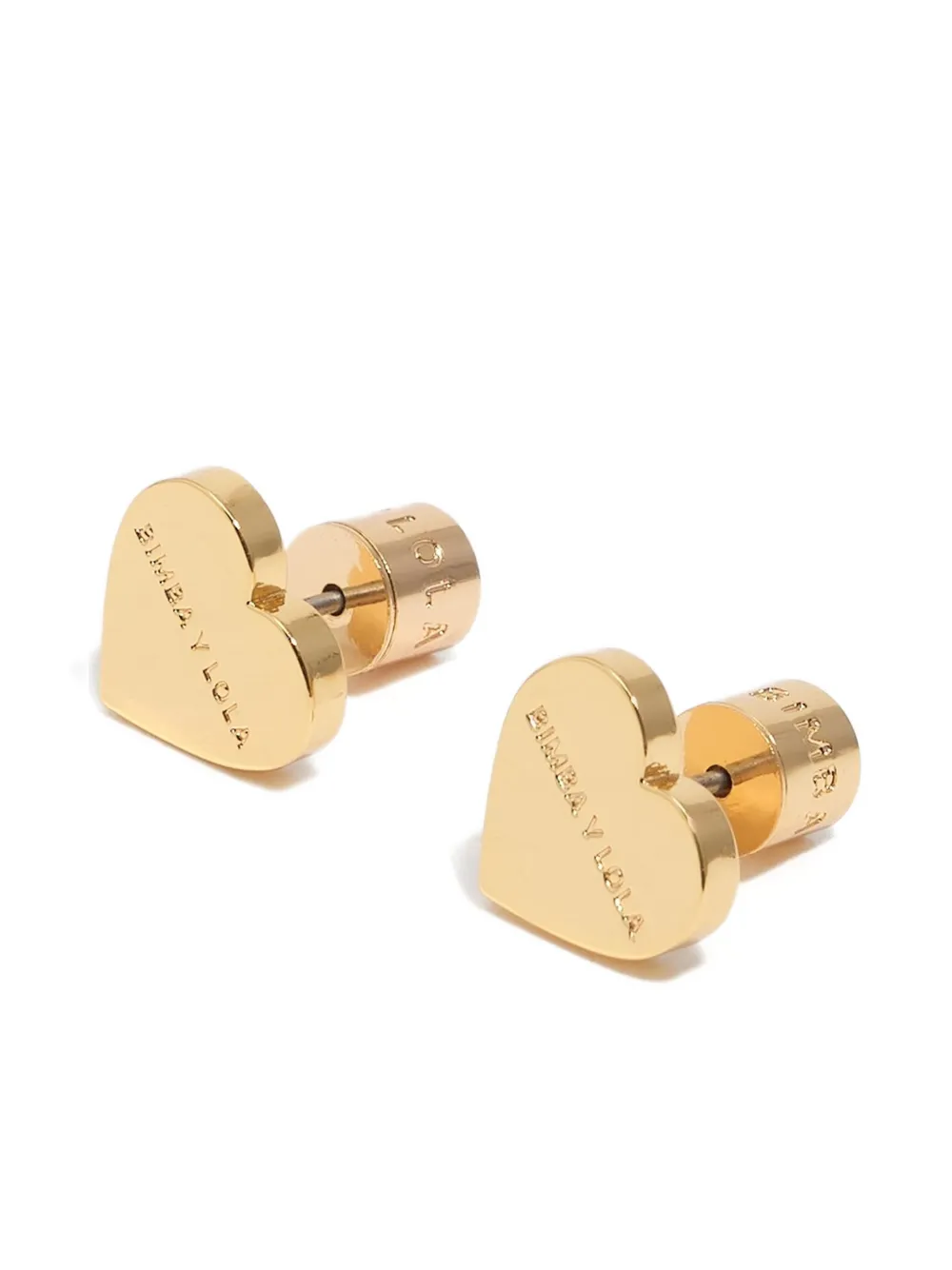 Bimba Y Lola Heart Stud Earrings In Gold