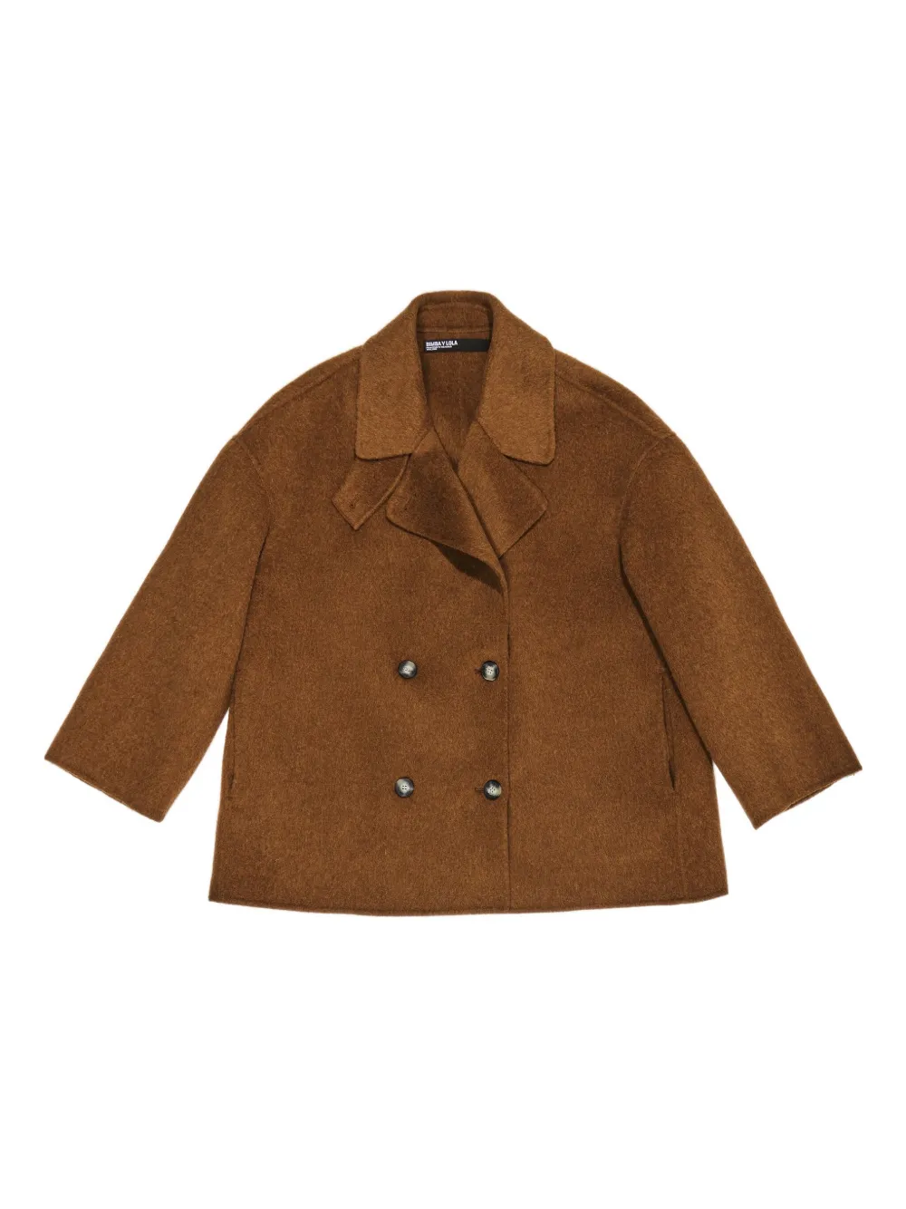 Bimba Y Lola Buttoned Wool Jacket In Brown