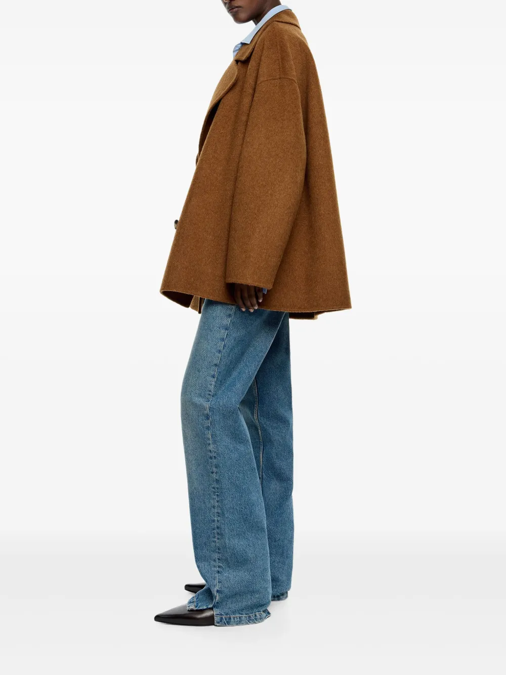 Bimba Y Lola Buttoned Wool Jacket In Brown