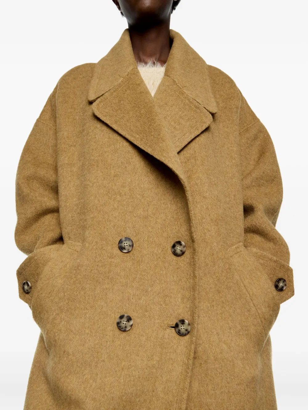 Bimba Y Lola Buttoned Coat In Brown