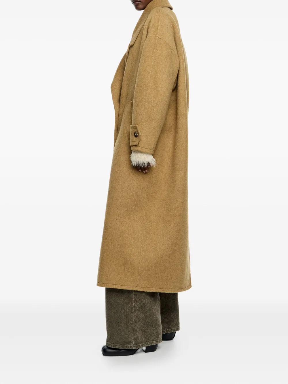 Bimba Y Lola Buttoned Coat In Brown