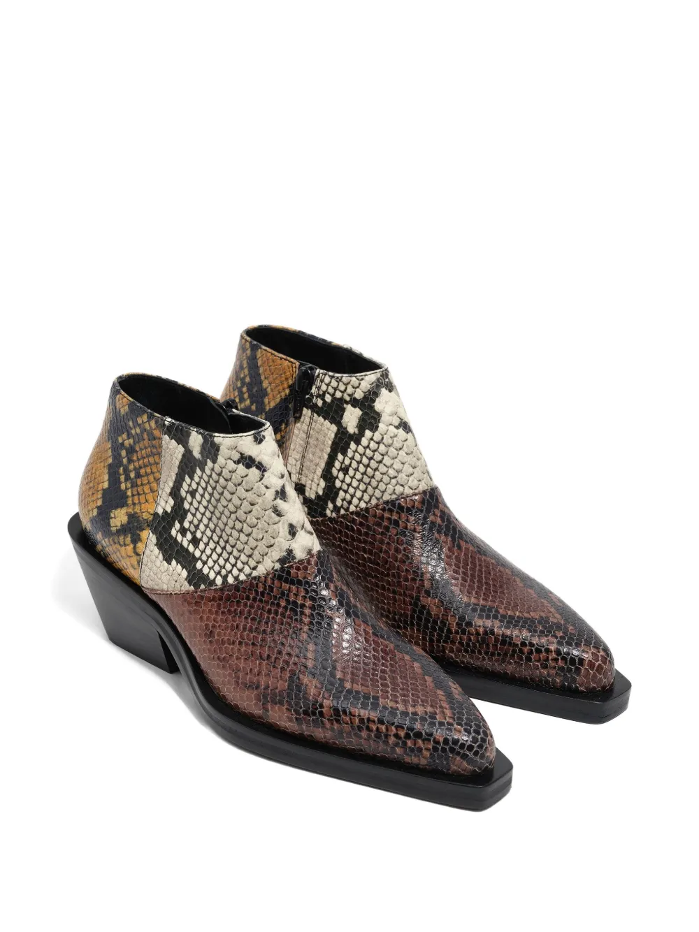 Bimba Y Lola 40mm Panelled Leather Boots In Brown