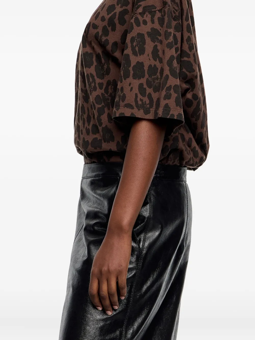 Bimba Y Lola Leopard-print T-shirt In Brown