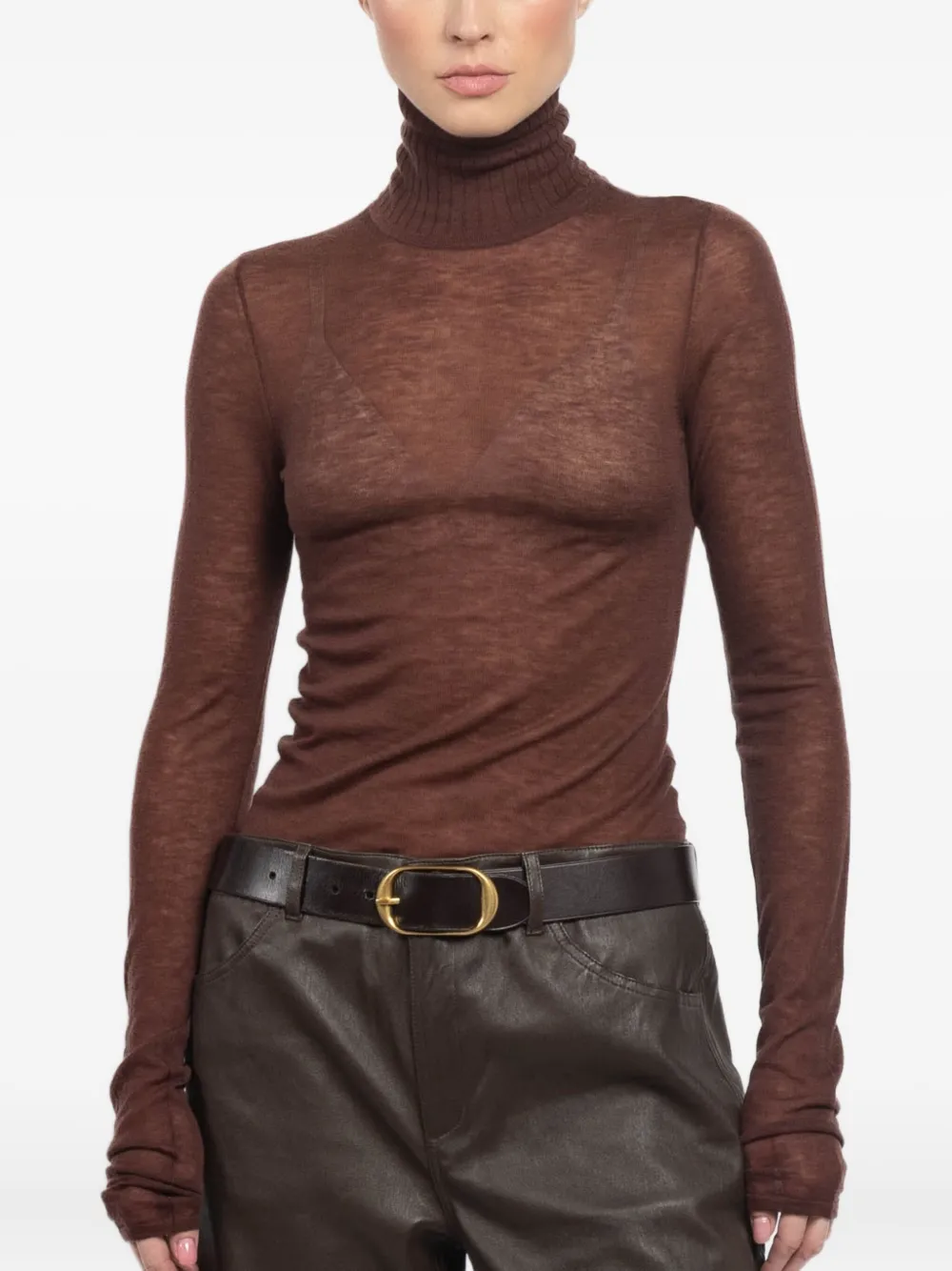 Sprwmn top con cuello de tortuga | marrón | Image 1