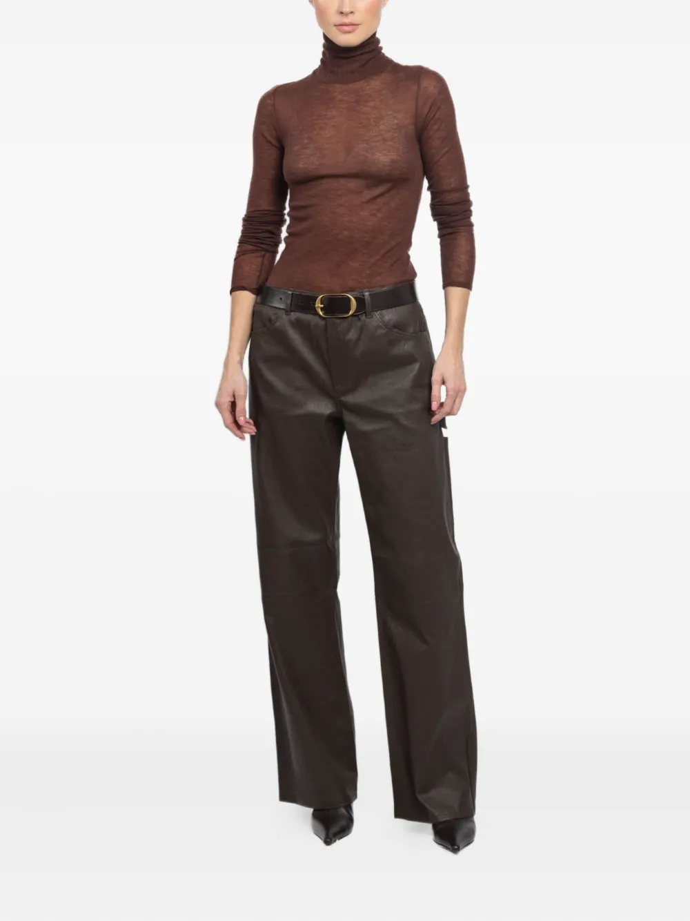 Sprwmn Americano broek met zakdetail - Bruin