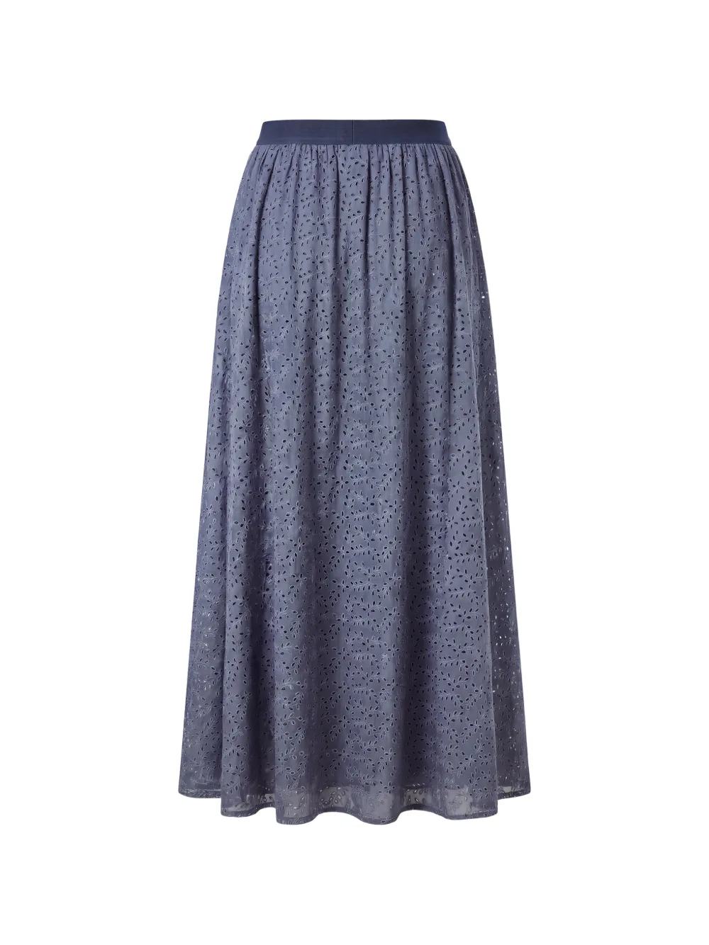 Kristina Ti broderie anglaise flared midi skirt Blauw