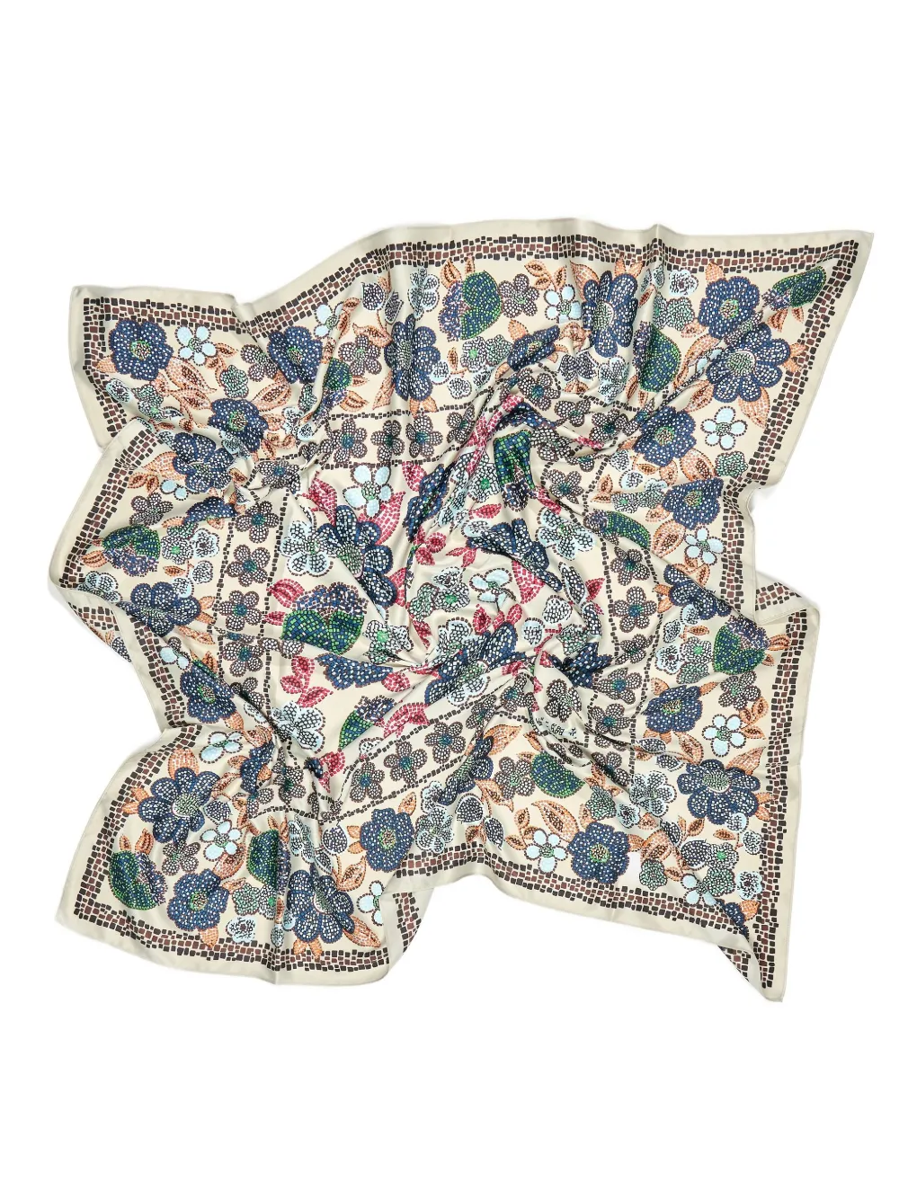 Bimba Y Lola Floral-pattern Scarf In Blue