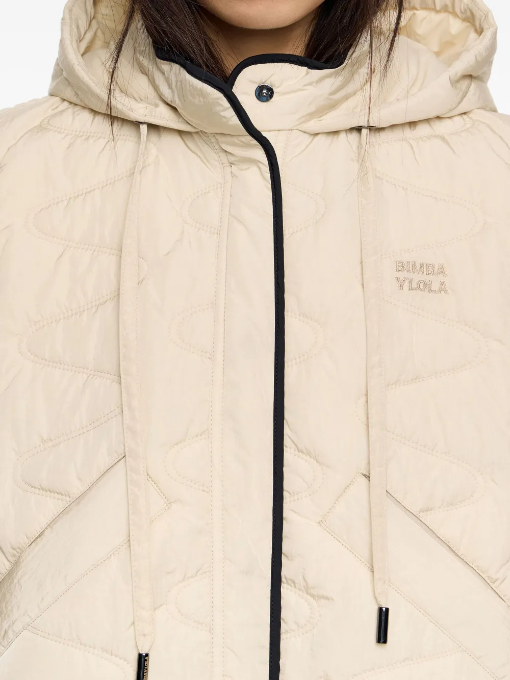 Bimba Y Lola Hooded Quilted Gilet In White
