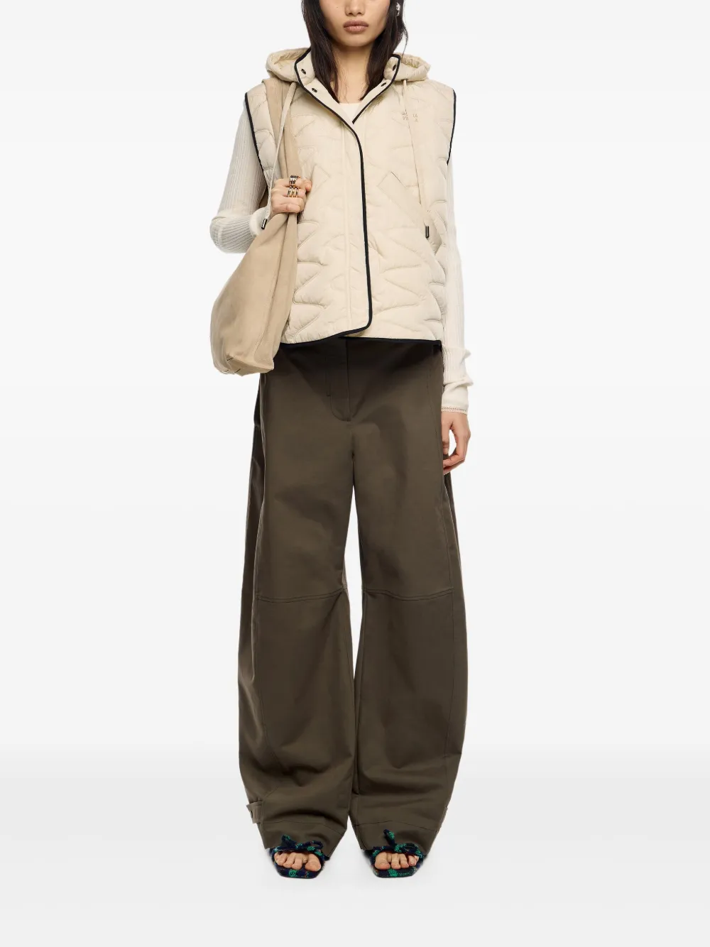 Bimba Y Lola Hooded Quilted Gilet In White