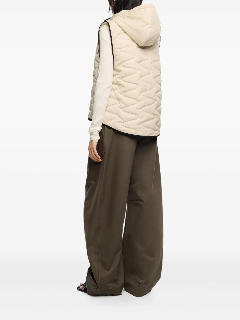 Bimba Y Lola Hooded Quilted Gilet In White