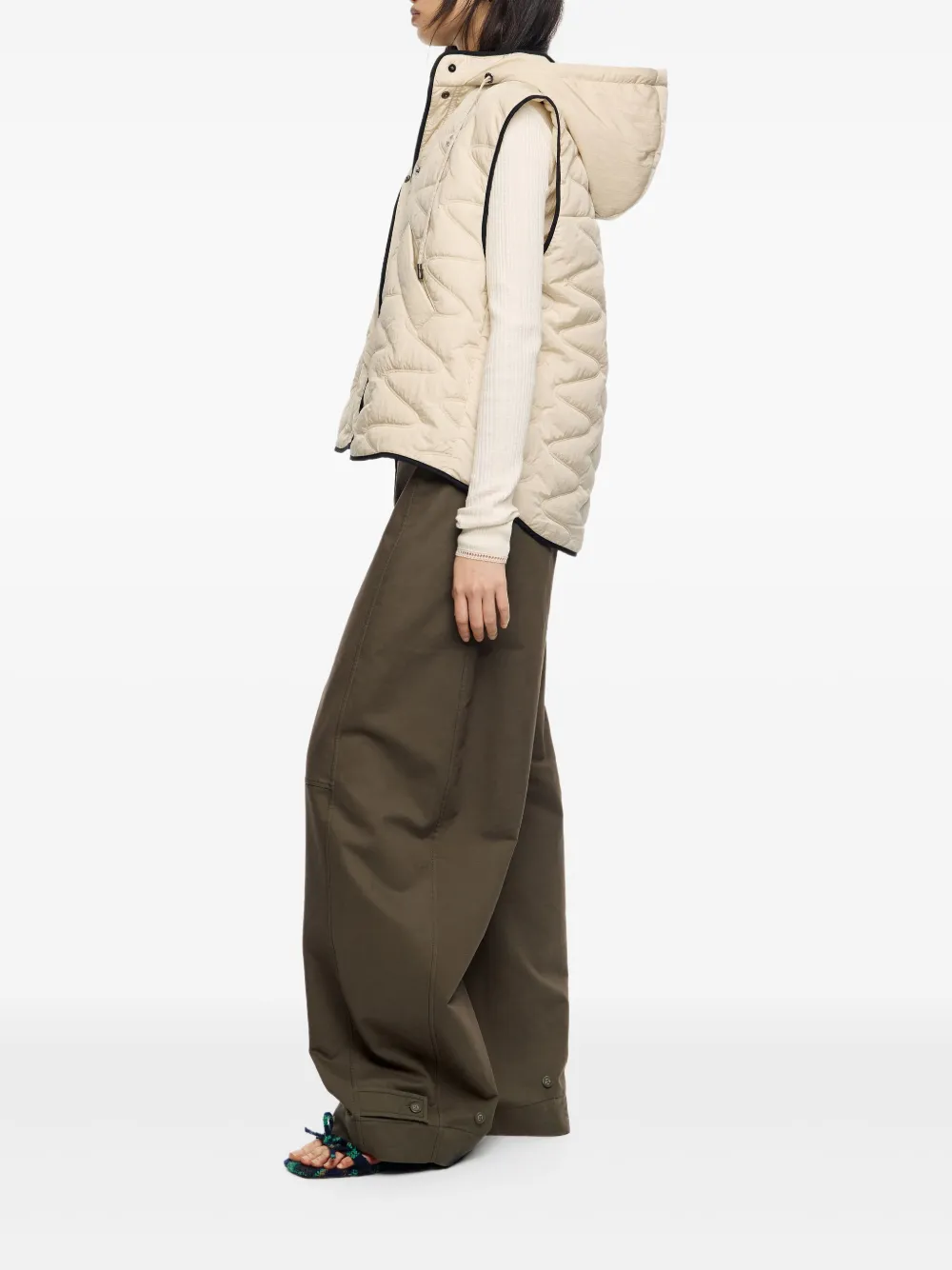 Bimba Y Lola Hooded Quilted Gilet In White