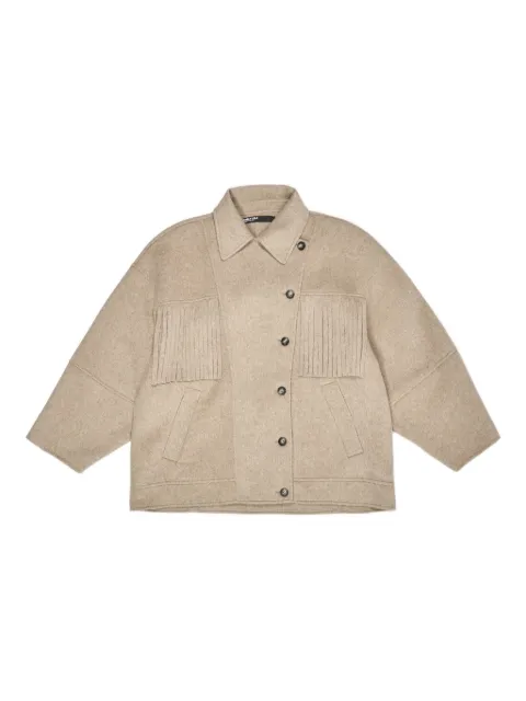 Bimba y Lola fringe-detail buttoned coat